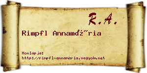 Rimpfl Annamária névjegykártya